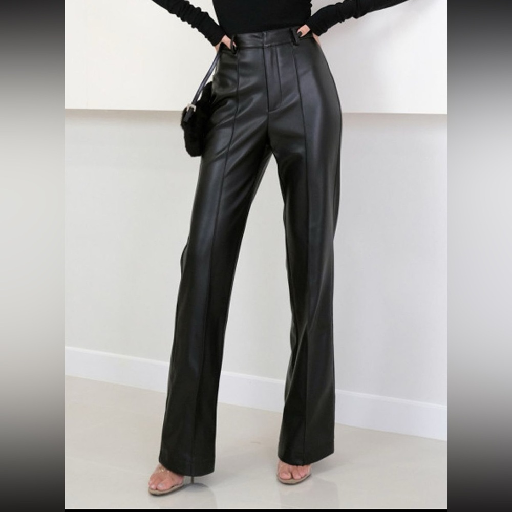 High Waist Faux Leather Pants